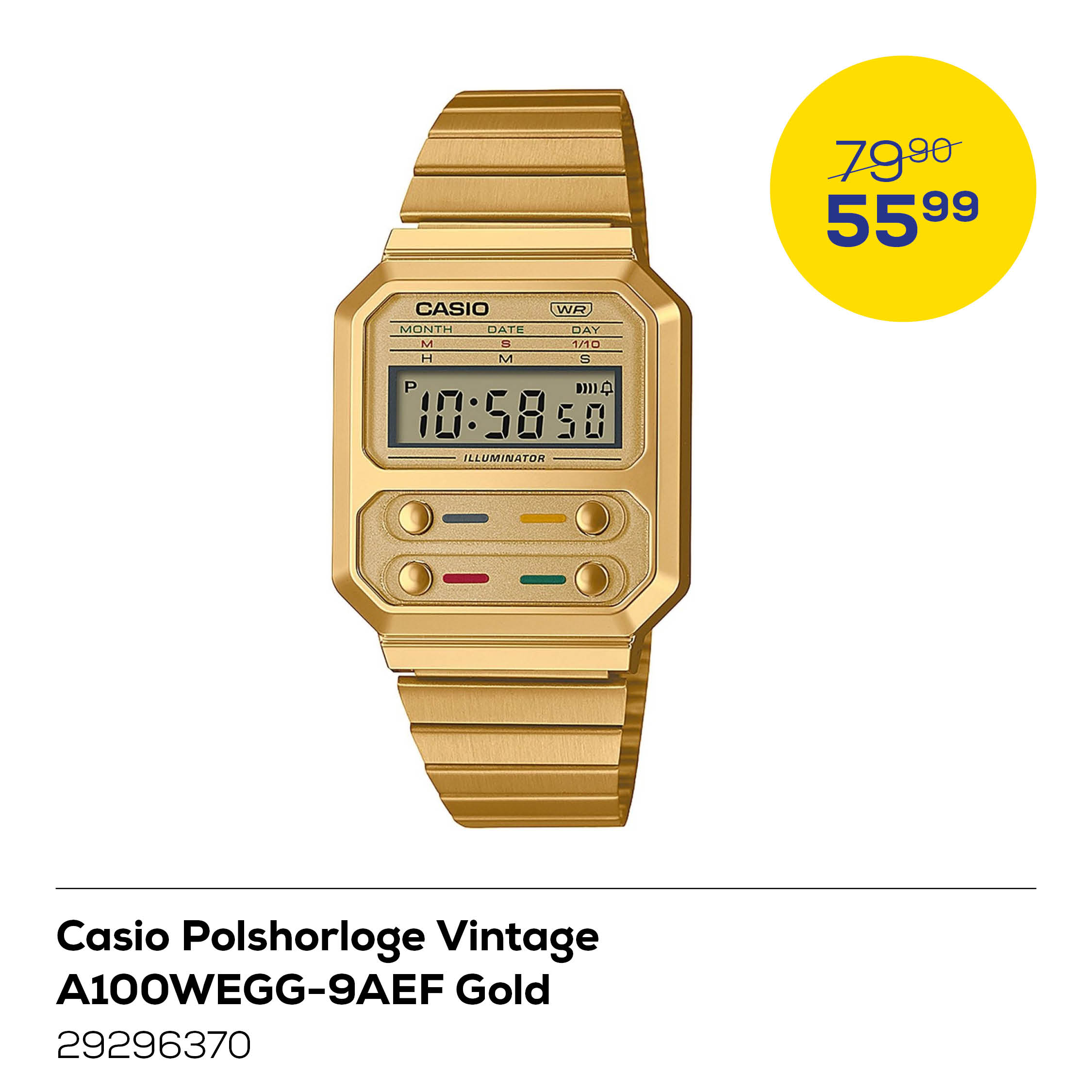 Casio Polshorloge Vintage A100WEGG-9AEF Gold